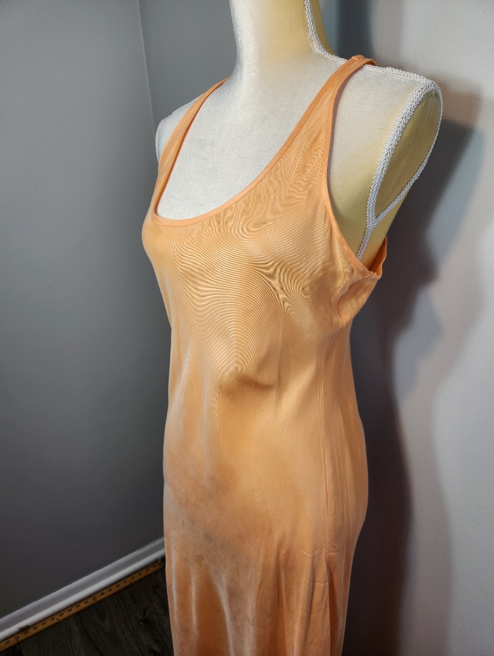 J.Crew Peach Slip Dress Sz 8 NWT Maxi 90s Minimalist Quiet Luxury Racerback - Picture 10 of 15